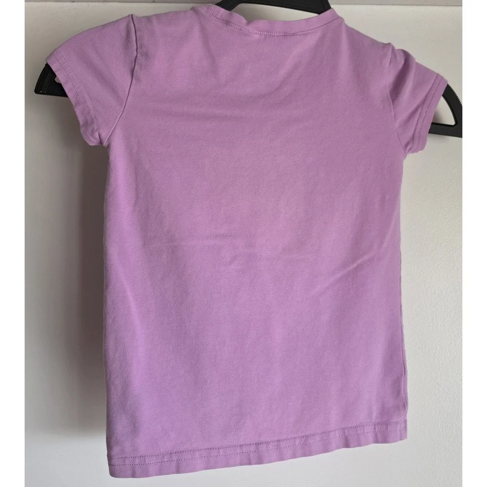 Ralph Lauren Girls T-Shirt Size 5 Pink Solid Short Sleeve Round Neck Casual Top